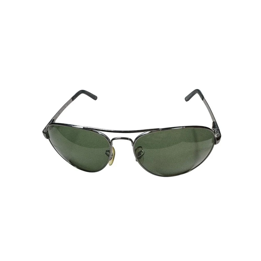 Ray-Ban RB3213 Aviators Sunglasses Green Lenses Gunmetal Silver‎ Frame w/ Case